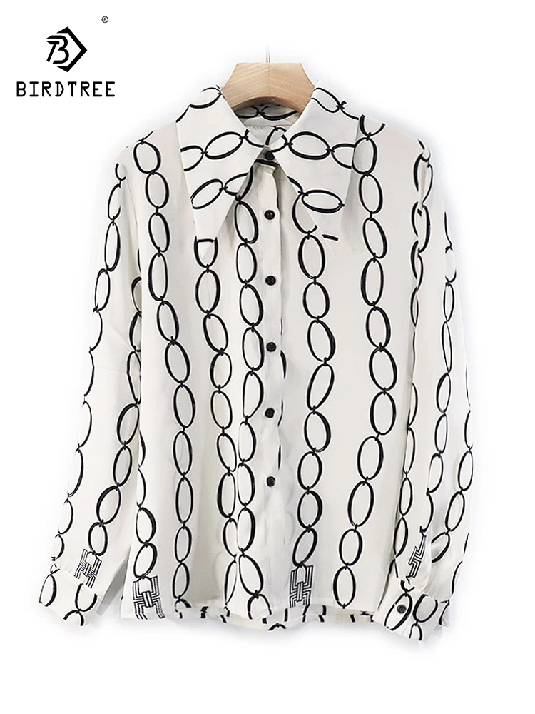 Birdtree Point-Neck Natural Silk Shirt Printing Loose Tops Long Sleeve 2023 Women's Fashion Blouses New Autumn Spring T36052QC
Birdtree Point-Neck Natural Silk Shirt Printing Loose Tops Long Sleeve 2023 Women's Fashion Blouses New Autumn Spring T36052QC