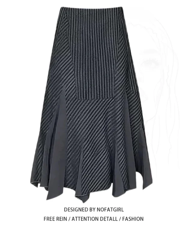 Женская юбка больших размеров с высокой талией, А-силуэт, в полоску, асимметричная, с эффектом «рыбий хвост», повседневная, для офиса, в корейском стиле, приталенная
Женская юбка больших размеров с высокой талией, А-силуэт, в полоску, асимметричная, с эффектом «рыбий хвост», повседневная, для офиса, в корейском стиле, приталенная