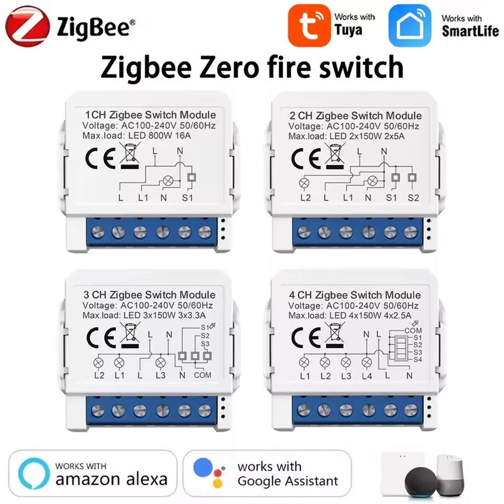 WiFi 1/2/3/4 Gang Mini Smart Switch DIY Light Switches Module 2-Way Control Works With Smart Tuya Alexa Alice Google Home
WiFi 1/2/3/4 Gang Mini Smart Switch DIY Light Switches Module 2-Way Control Works With Smart Tuya Alexa Alice Google Home