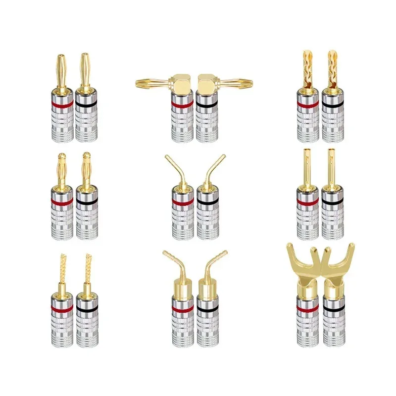 8pcs 4mm Banana Plugs 24K Gold Plated Copper Audio Speaker Amplifier Cable With Screw Lock Amp Banana Connectors Plug Terminal
8pcs 4mm Banana Plugs 24K Gold Plated Copper Audio Speaker Amplifier Cable With Screw Lock Amp Banana Connectors Plug Terminal