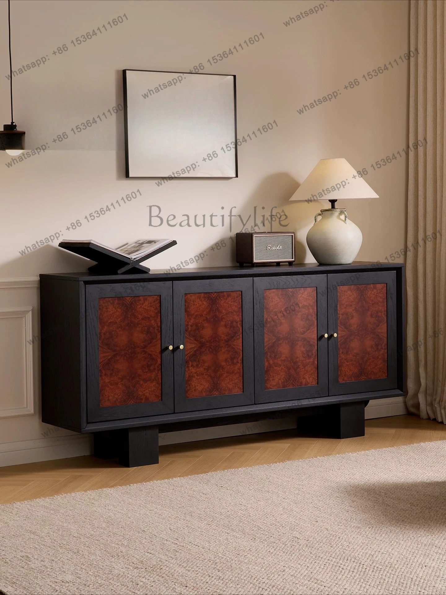 Solid wood living room integrated against the wall, dining side locker, household coffee and tea, storage locker
Solid wood living room integrated against the wall, dining side locker, household coffee and tea, storage locker
