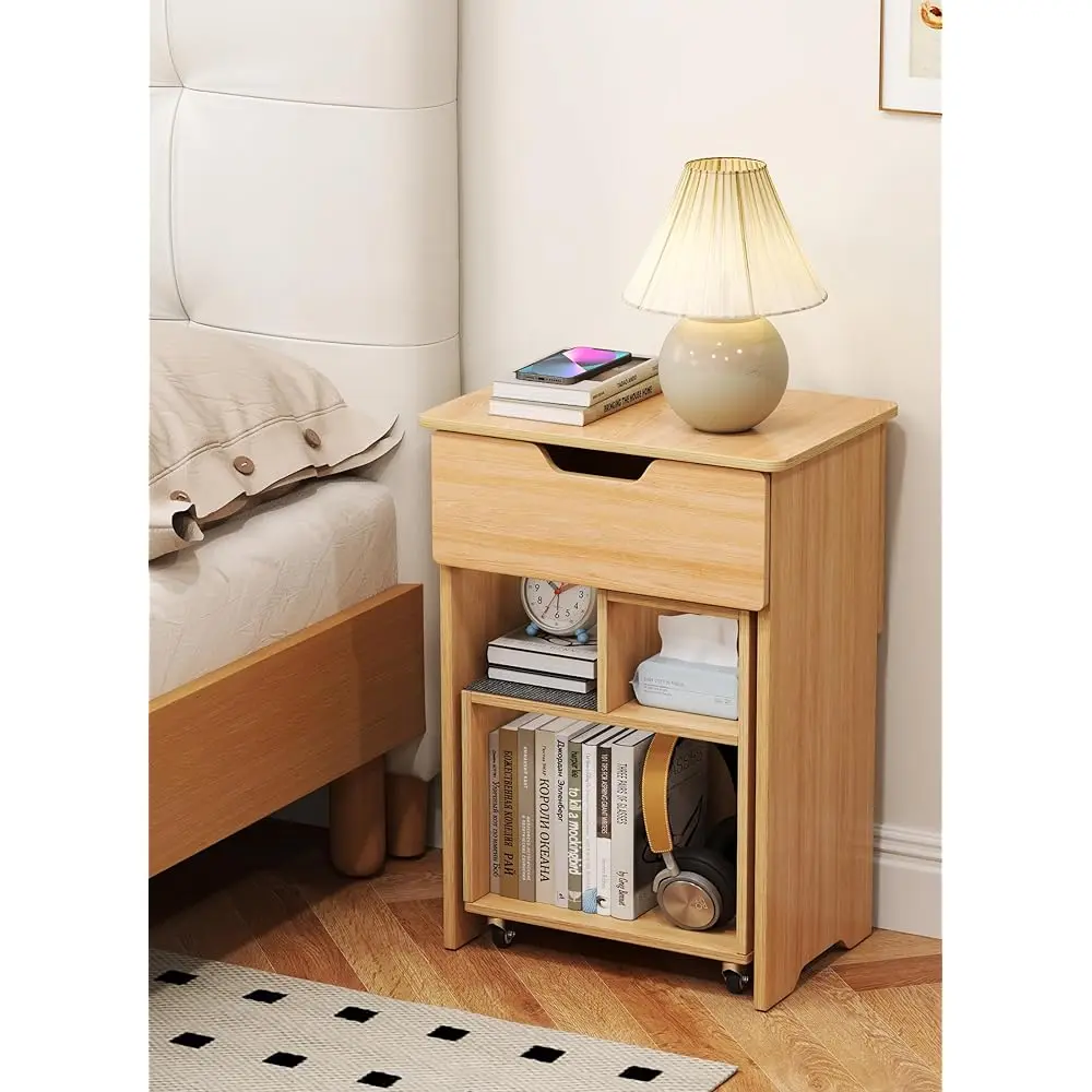 Nightstand With Drawer Modern Small Night Stand With Rolling Open Storage Shelf With Wheels Accent Side Table Sofa Couch Mid
Nightstand With Drawer Modern Small Night Stand With Rolling Open Storage Shelf With Wheels Accent Side Table Sofa Couch Mid