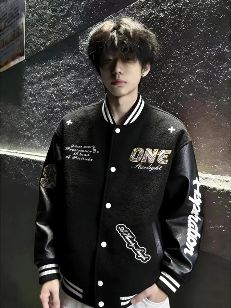 Bla American High Street Vibe Embroidered Baseball Jaet Men's Spring Trendy Color Blo High End Feeling Haome Coat
Bla American High Street Vibe Embroidered Baseball Jaet Men's Spring Trendy Color Blo High End Feeling Haome Coat