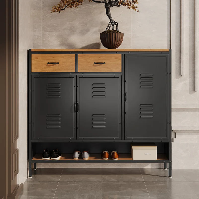 Industrial Cabinet Livingroom Iron Door Shoe Household Style Multi-layer Solid Wood Punk Entrance Metal Shelves Furniture
Industrial Cabinet Livingroom Iron Door Shoe Household Style Multi-layer Solid Wood Punk Entrance Metal Shelves Furniture