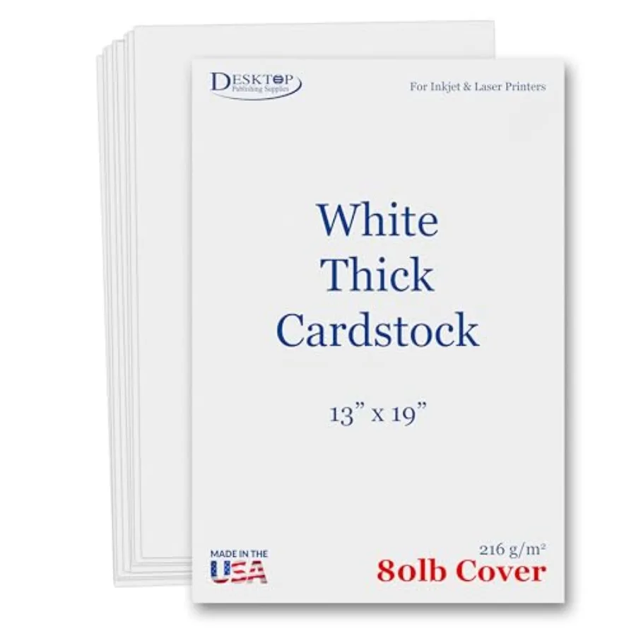 13" x 19" Cardstock Sheets For Inkjet or Laser Printers - Heavy 80lb Cover Matte Finish White - Great for Flyers, Posters, Cove
13" x 19" Cardstock Sheets For Inkjet or Laser Printers - Heavy 80lb Cover Matte Finish White - Great for Flyers, Posters, Cove