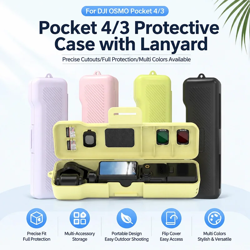 Storage Box for DJI Osmo Pocket 4/3 Flip-Open Protective Case with Filter Slot Shockproof Anti-Scratch Case Camera Accessories
Storage Box for DJI Osmo Pocket 4/3 Flip-Open Protective Case with Filter Slot Shockproof Anti-Scratch Case Camera Accessories