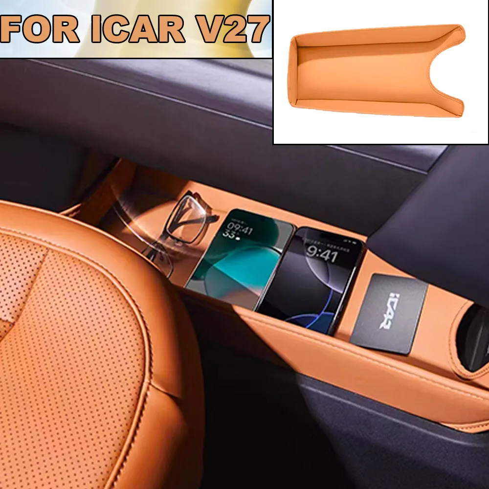 Center Console Lower Layer Leather Storage Pocket Interior Organizer For Chery ICAR V27 2026-2027
Center Console Lower Layer Leather Storage Pocket Interior Organizer For Chery ICAR V27 2026-2027