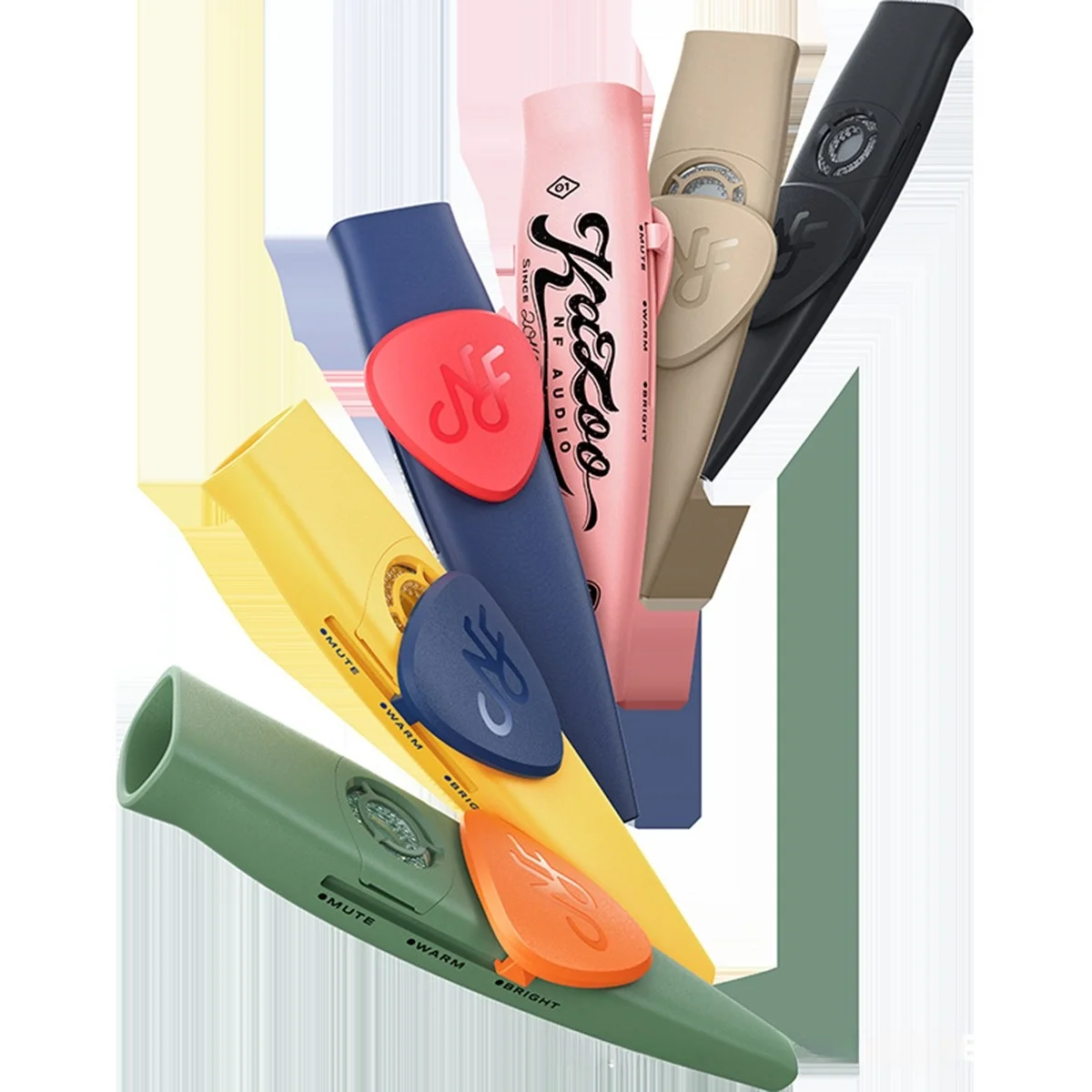 KAZOO01 Polymer Composite Diaphragm Kazoo - 6 Colors (Green/Black/Yellow/Pink/Blue/Sand) - 60g with Spare Diaphragm & Hanging
KAZOO01 Polymer Composite Diaphragm Kazoo - 6 Colors (Green/Black/Yellow/Pink/Blue/Sand) - 60g with Spare Diaphragm & Hanging