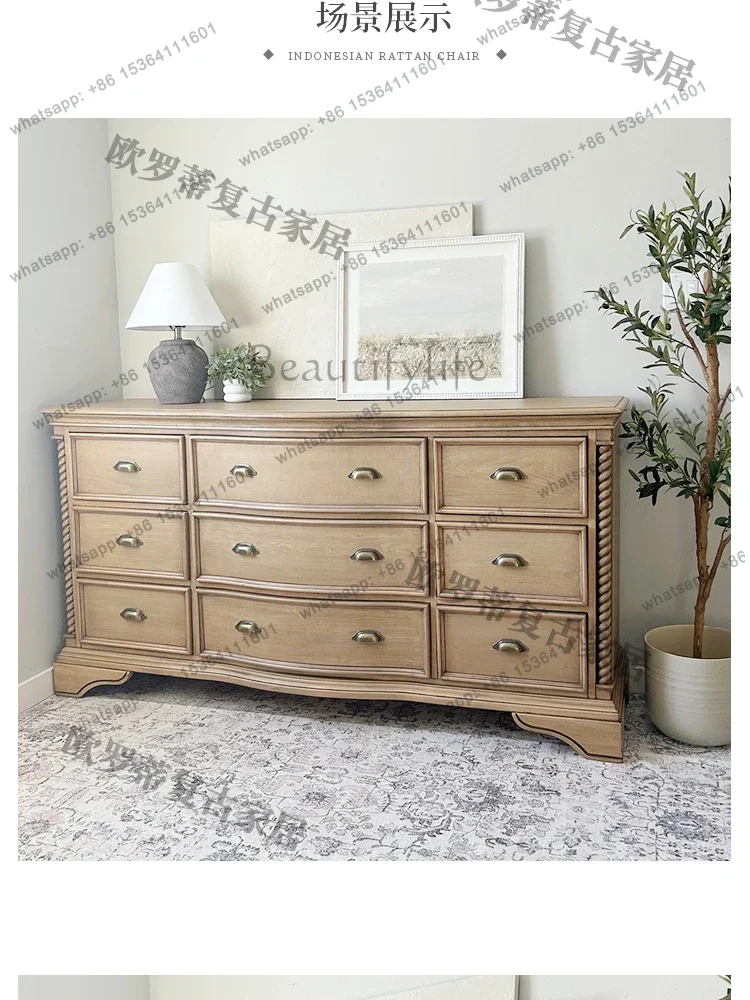 yj7 American retro home storage chest, bedroom, bedside storage cabinet, French living room, solid wood side cabinet
yj7 American retro home storage chest, bedroom, bedside storage cabinet, French living room, solid wood side cabinet