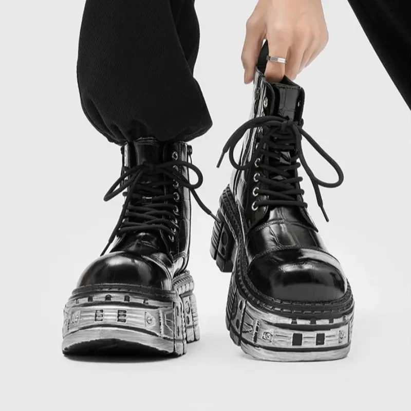 Trendy Men's Derby Shoes Thick Bottom Unique Style Casual Punk Wind Commuter Shoes Heightening Shoes PU Material Winter Season
Trendy Men's Derby Shoes Thick Bottom Unique Style Casual Punk Wind Commuter Shoes Heightening Shoes PU Material Winter Season