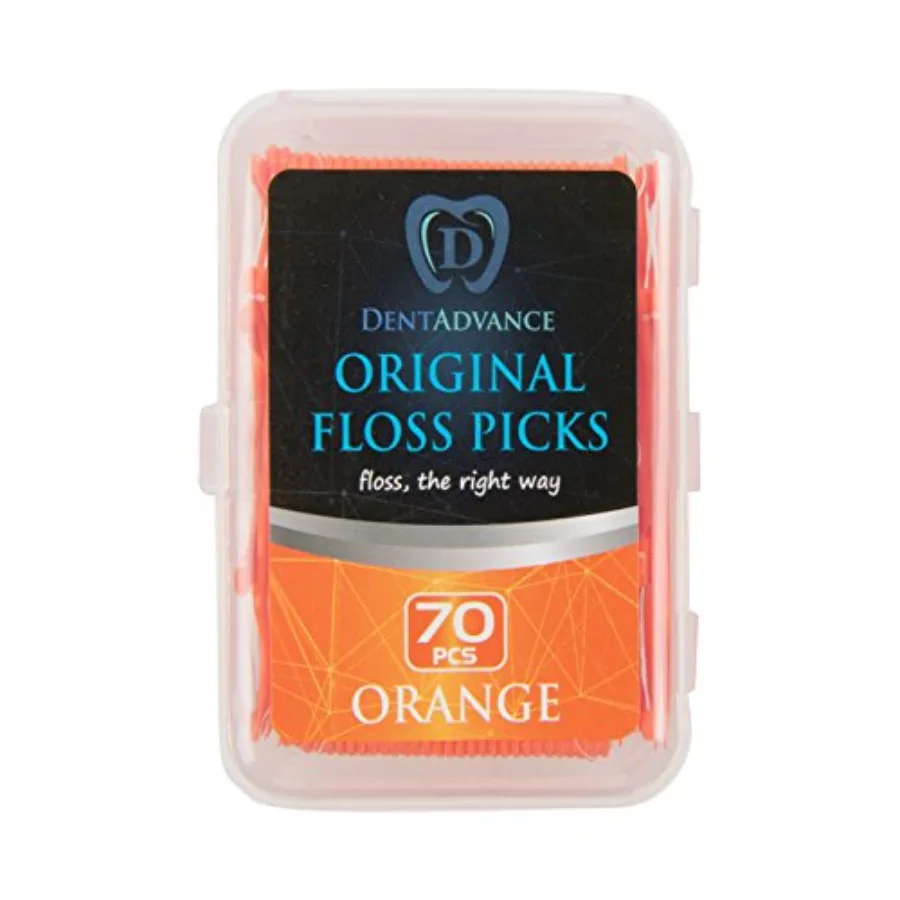 Curated Picks Original Dental Floss Picks - Easy Reach Back Teeth Tooth Flossers Orange, Unflavored, 70 ct, w/Travel Case
Curated Picks Original Dental Floss Picks - Easy Reach Back Teeth Tooth Flossers Orange, Unflavored, 70 ct, w/Travel Case
