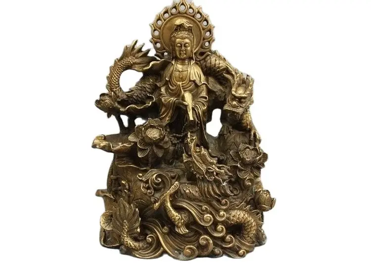 22CM China Buddhism pure Copper Brass lotus Two Dragon Dripping Guanyin Bodhisattva
22CM China Buddhism pure Copper Brass lotus Two Dragon Dripping Guanyin Bodhisattva