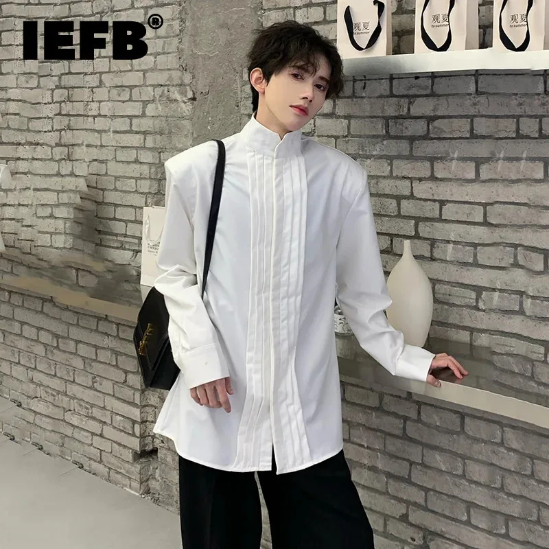 IEFB New Long Sleeve Shirt Loose Single Breasted Stand Collar Solid Color Summer Trend Male Clothing Casual Men's Top 9C5451
IEFB New Long Sleeve Shirt Loose Single Breasted Stand Collar Solid Color Summer Trend Male Clothing Casual Men's Top 9C5451
