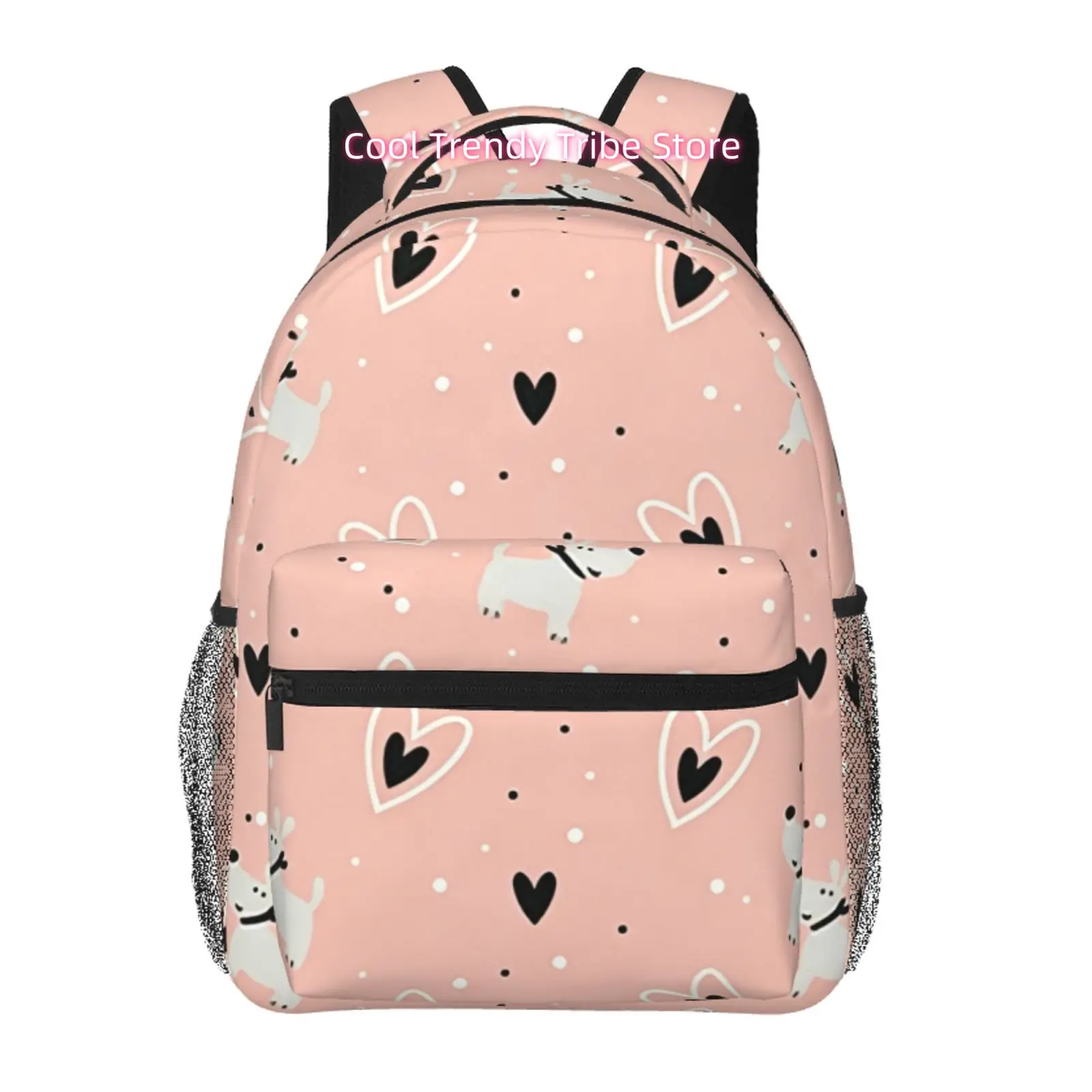 Pink Westie Dog & Heart Print Backpack Suitable for Work,, Commute - High Quality Oxford Cloth Daypack with Adjustable Straps, L
Pink Westie Dog & Heart Print Backpack Suitable for Work,, Commute - High Quality Oxford Cloth Daypack with Adjustable Straps, L