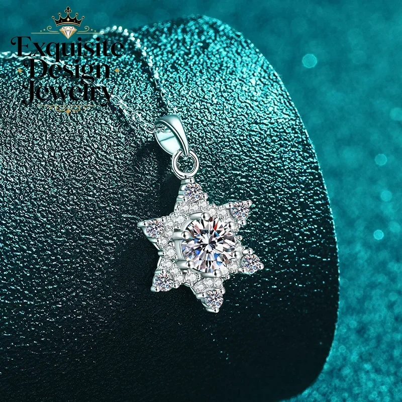 Six Pointed Star Platinum Pt950 Pendant 1CT Moissanite Snowflake Necklace Diamond Women Wedding Jewelry Gifts
Six Pointed Star Platinum Pt950 Pendant 1CT Moissanite Snowflake Necklace Diamond Women Wedding Jewelry Gifts