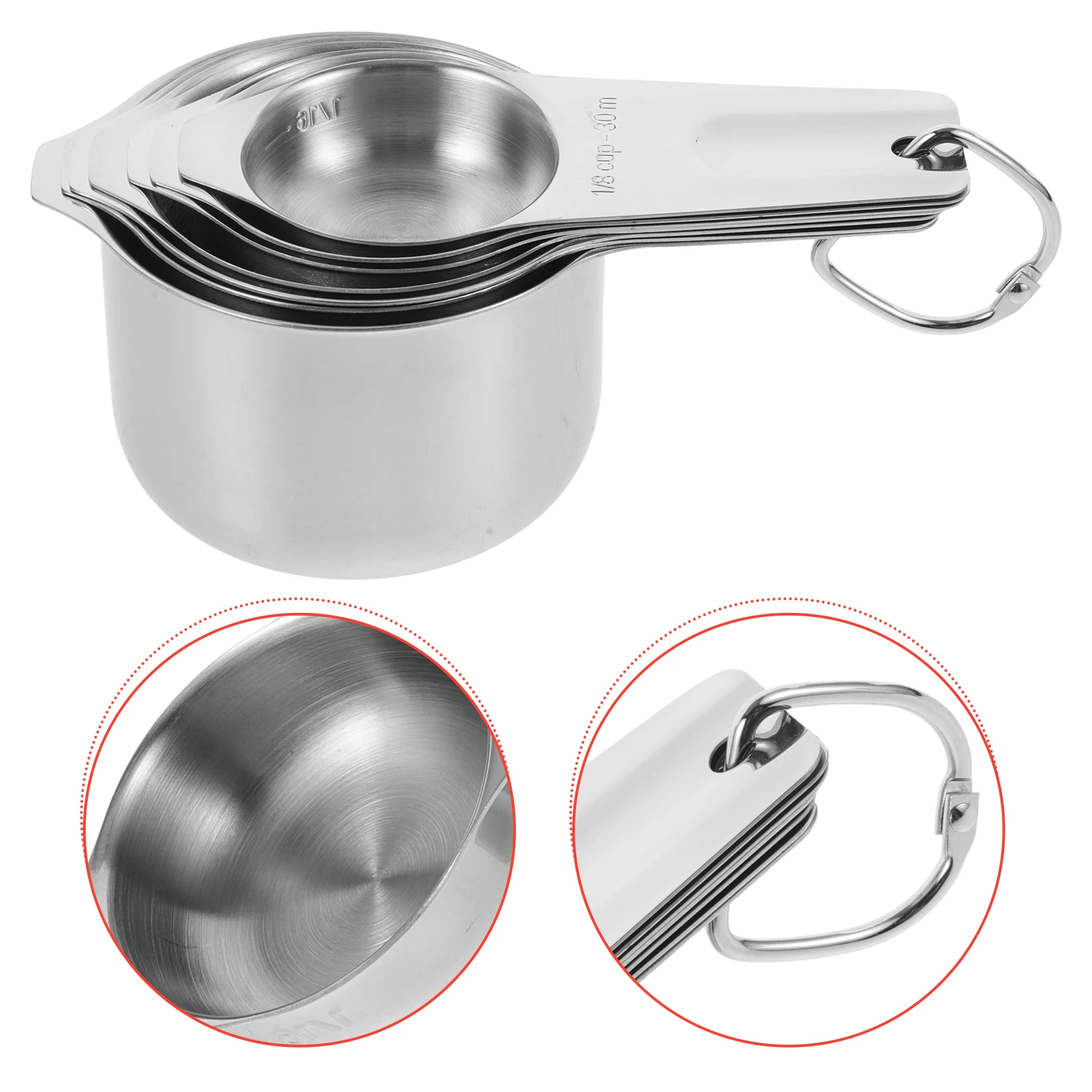 1 set Stainless Steel Measuring Cup Set Reusable Cups for Baking Cooking Kitchen Tools Stackable Silver Teacup Style
1 set Stainless Steel Measuring Cup Set Reusable Cups for Baking Cooking Kitchen Tools Stackable Silver Teacup Style