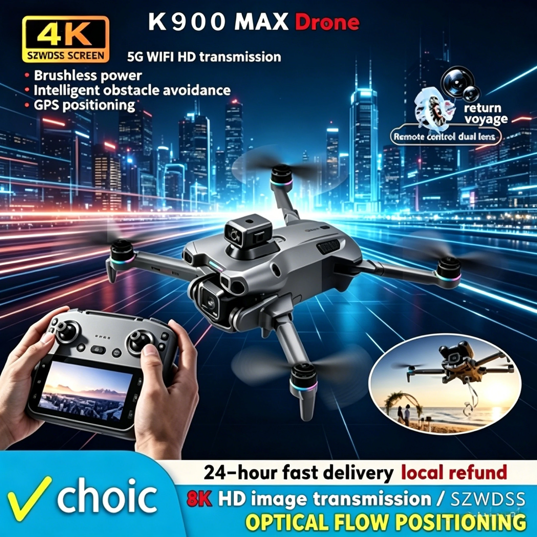 2026 New K900 MAX 8K Professional RC Drone with Dual Camera WiFi FPV Aerial Photography Obstacle Avoidance Quadcopter airdrop
2026 New K900 MAX 8K Professional RC Drone with Dual Camera WiFi FPV Aerial Photography Obstacle Avoidance Quadcopter airdrop