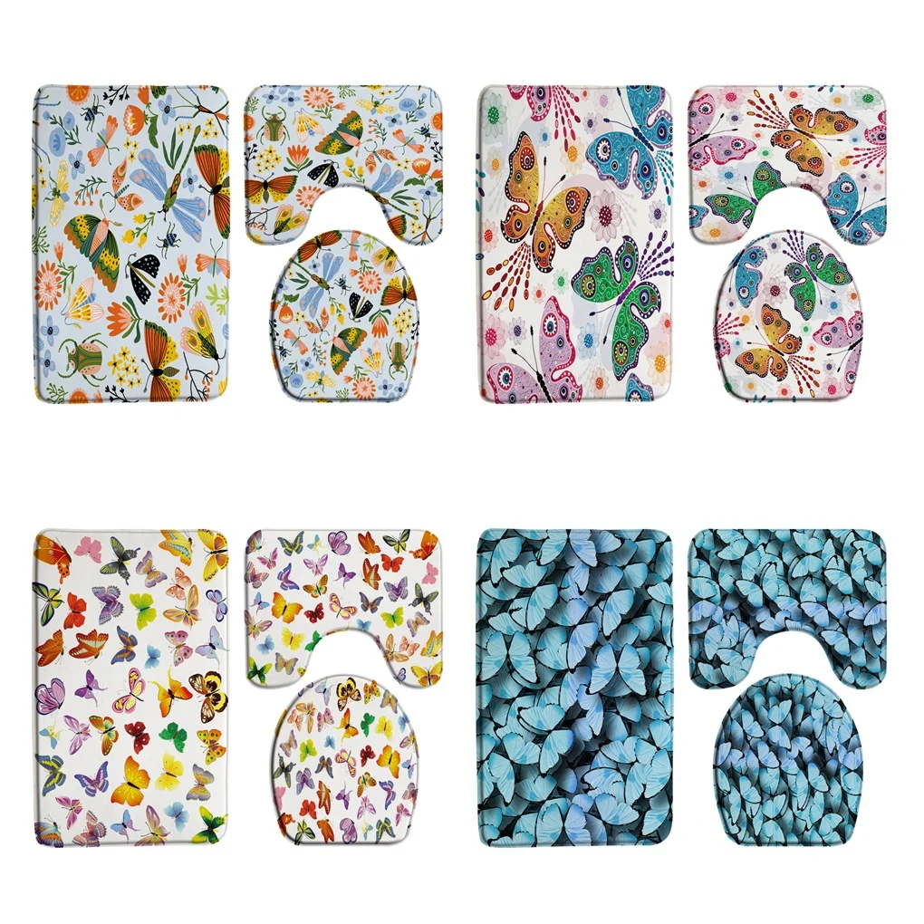 Abstract Butterfly Floral Art Bathroom Rug Sets Colorful Animal Non-Slip Bath Mat Carpet Toilet Lid Cover Flannel Floor Doormat
Abstract Butterfly Floral Art Bathroom Rug Sets Colorful Animal Non-Slip Bath Mat Carpet Toilet Lid Cover Flannel Floor Doormat