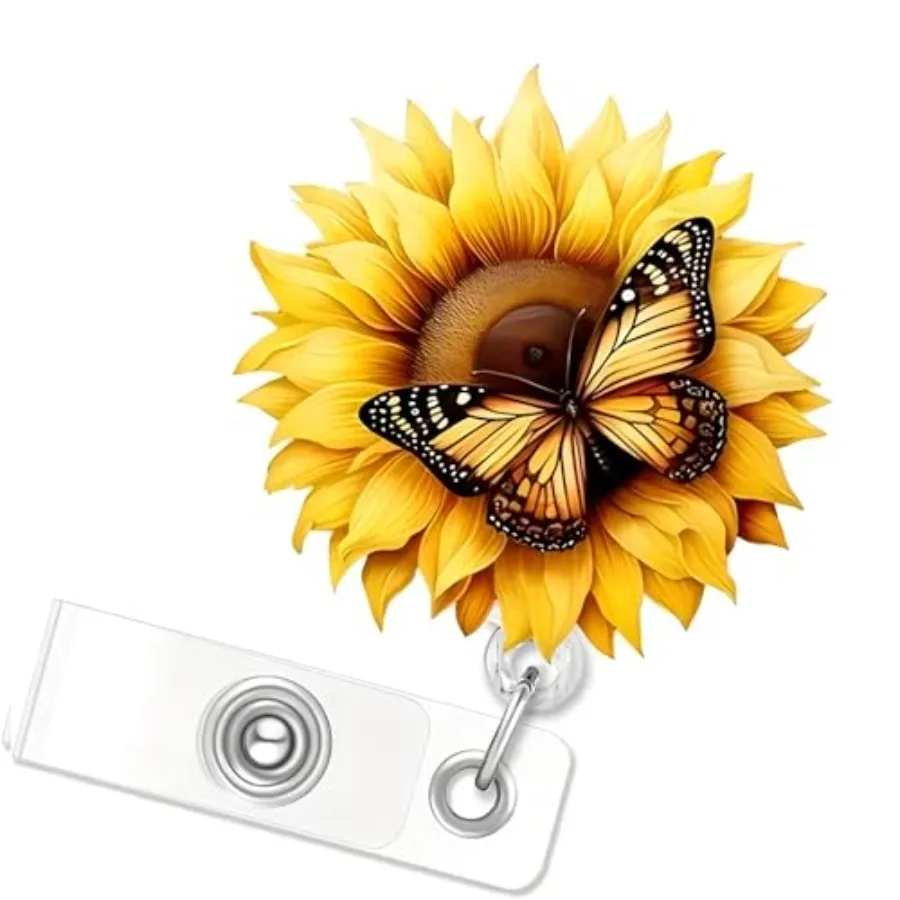 Yellow Sunflower Butterfly Badge Clip Cute Funny Badge Reels Retractable Name Badge Reel Glitter Badge Clip Summer Retractable
Yellow Sunflower Butterfly Badge Clip Cute Funny Badge Reels Retractable Name Badge Reel Glitter Badge Clip Summer Retractable