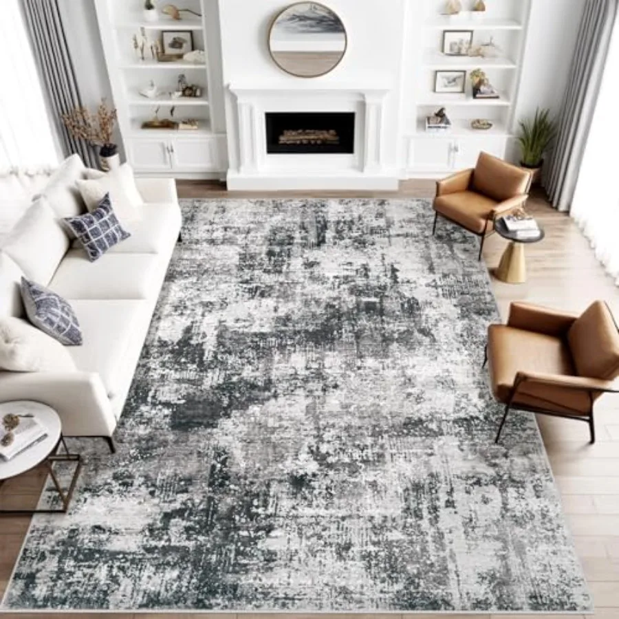 8x10 Area Rug for Living Room: Washable Abstract Soft Non-Slip Modern Stain-Resistant Low-Pile Carpet in Black Grey Ideal for D
8x10 Area Rug for Living Room: Washable Abstract Soft Non-Slip Modern Stain-Resistant Low-Pile Carpet in Black Grey Ideal for D