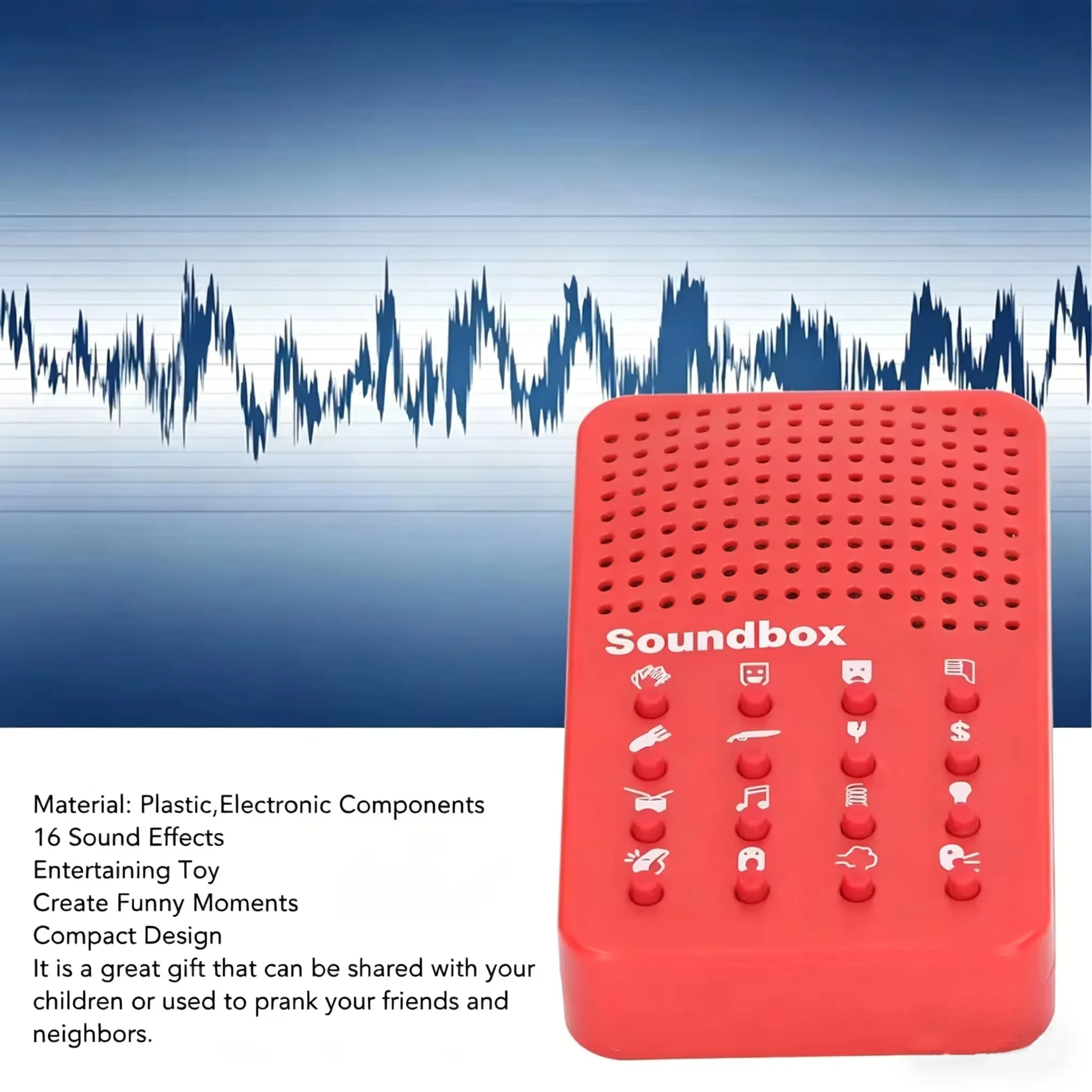 Compact Funny Sound Machine 16 Sound Effects Electronic Entertaining Prank Toy Gadget for Neighbor Daily Life Fun Gift for Adult
Compact Funny Sound Machine 16 Sound Effects Electronic Entertaining Prank Toy Gadget for Neighbor Daily Life Fun Gift for Adult
