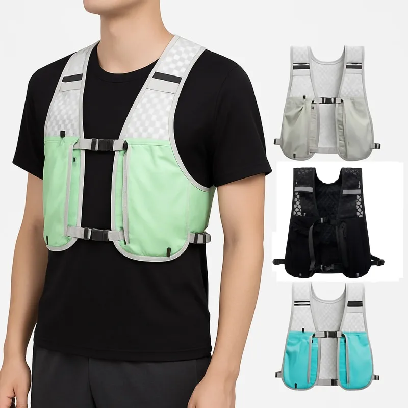 For Biking Running Storage Vest Lightweight Running Vest Reflective Hydration Water Chest Pack with Phone Storage Pocket
For Biking Running Storage Vest Lightweight Running Vest Reflective Hydration Water Chest Pack with Phone Storage Pocket
