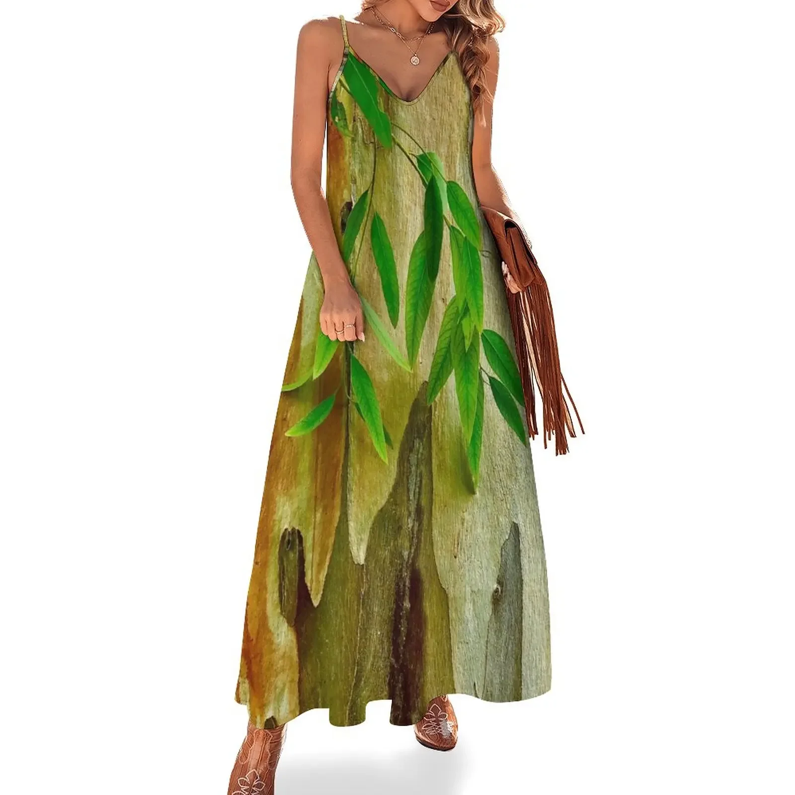 Honey-Hues Tangerine Textured Tree Bark With Leaves Sleeveless Dress womens dress Long dresses Dress
Honey-Hues Tangerine Textured Tree Bark With Leaves Sleeveless Dress womens dress Long dresses Dress