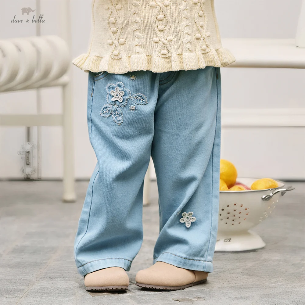 Джинсы для девочек Dave Bella, детская одежда, осенне-весенние модные повседневные брюки из хлопкового денима, эластичные, DB1260317
Джинсы для девочек Dave Bella, детская одежда, осенне-весенние модные повседневные брюки из хлопкового денима, эластичные, DB1260317