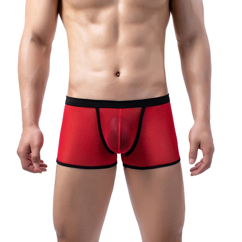 Sexy Mesh Transparent Boxer Shorts Mens Seamless Underwear U Bulge Pouch Thin Panties Quick Drying Breathable Underpants Cuecas
Sexy Mesh Transparent Boxer Shorts Mens Seamless Underwear U Bulge Pouch Thin Panties Quick Drying Breathable Underpants Cuecas