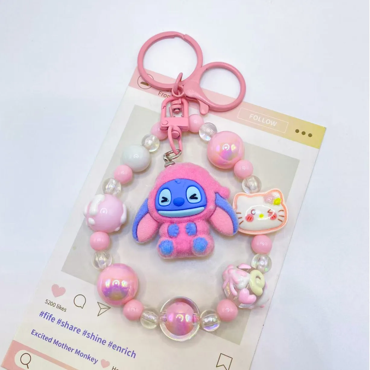 Cartoon character Stiddy bag with bead chain pendant, cute figurine, student keychain pendant accessory
Cartoon character Stiddy bag with bead chain pendant, cute figurine, student keychain pendant accessory