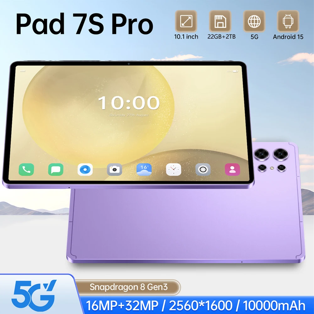 2025 Original Pad 7S Pro Global Version 10.1" Tab Tablets Android 15 22GB+2TB 5G Dual SIM 10000mAh Kids Tablet PC With keyboard
2025 Original Pad 7S Pro Global Version 10.1" Tab Tablets Android 15 22GB+2TB 5G Dual SIM 10000mAh Kids Tablet PC With keyboard