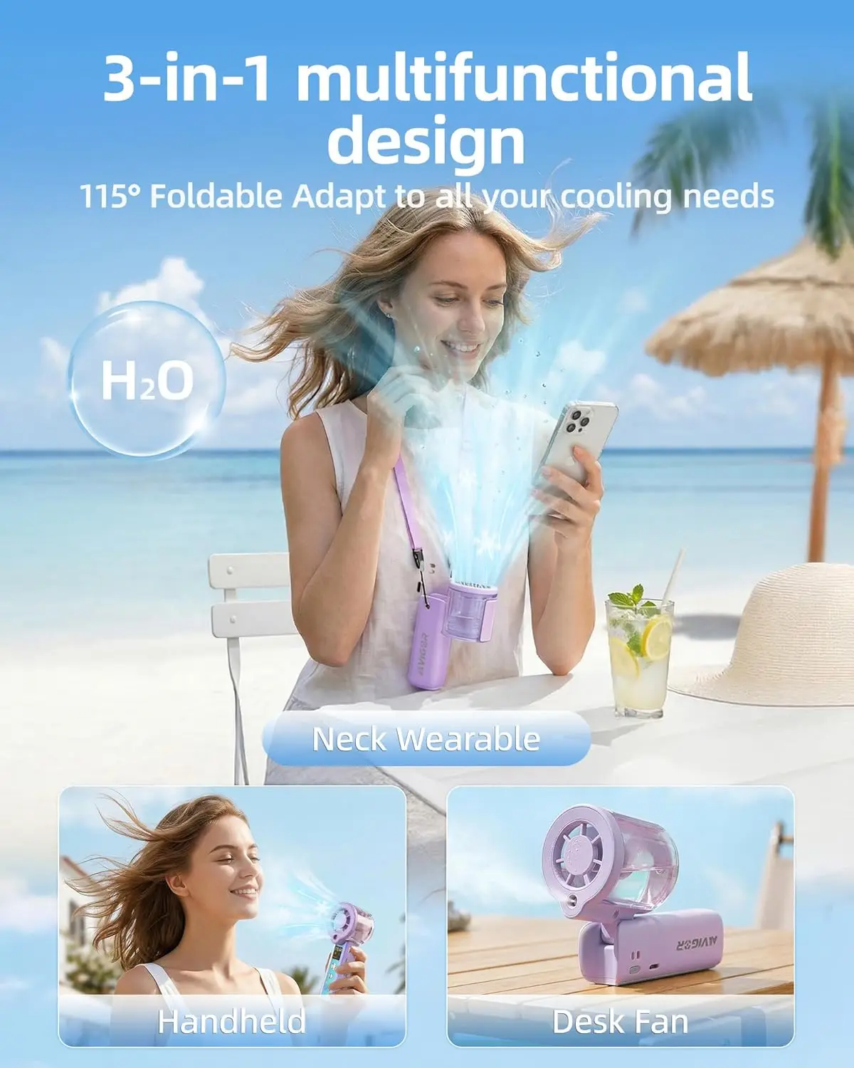 Portable Handheld Fan With Cooling Mist, 30000 RPM High Speed Turbo Personal Fan With Adjustable Speeds, Rechargeable Mini
Portable Handheld Fan With Cooling Mist, 30000 RPM High Speed Turbo Personal Fan With Adjustable Speeds, Rechargeable Mini