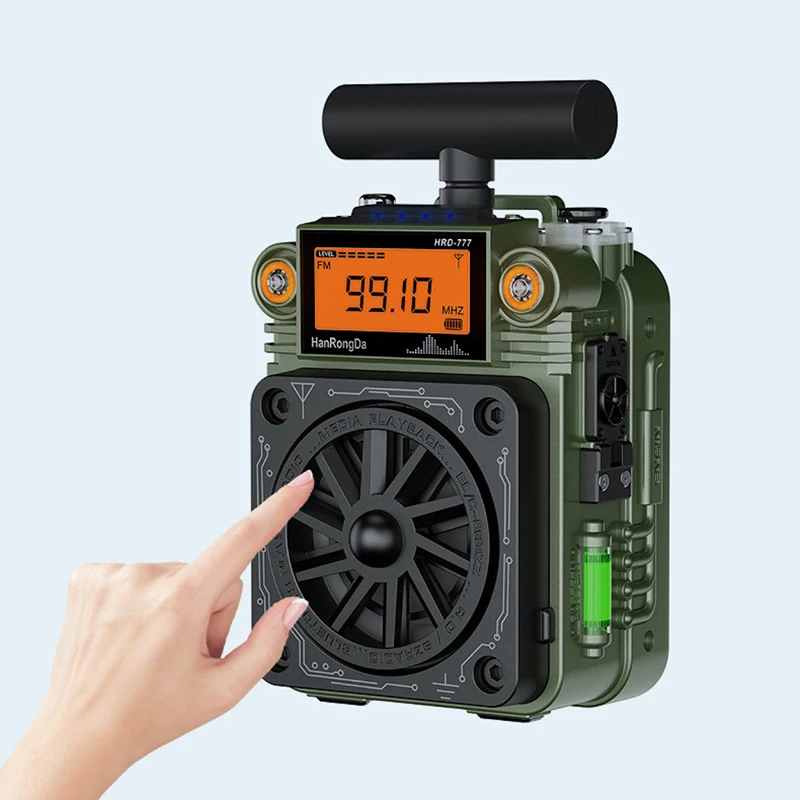 HRD-777 MW SW VHF Full-Band Portable FM Radio Bluetooth Speaker Receiver Fingertip Gyroscope Mini Radio Multi-Function Speaker
HRD-777 MW SW VHF Full-Band Portable FM Radio Bluetooth Speaker Receiver Fingertip Gyroscope Mini Radio Multi-Function Speaker