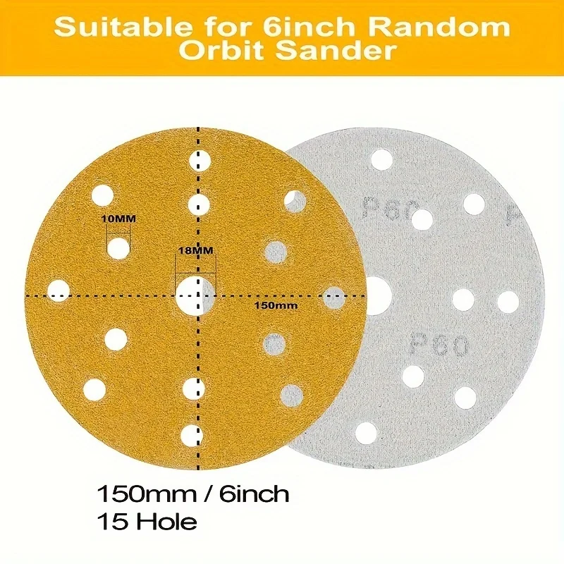 25pcs 6-inch 15 hole circular sand tray pad, 60-400 grit, used for random track sand pads and all swing tools
25pcs 6-inch 15 hole circular sand tray pad, 60-400 grit, used for random track sand pads and all swing tools