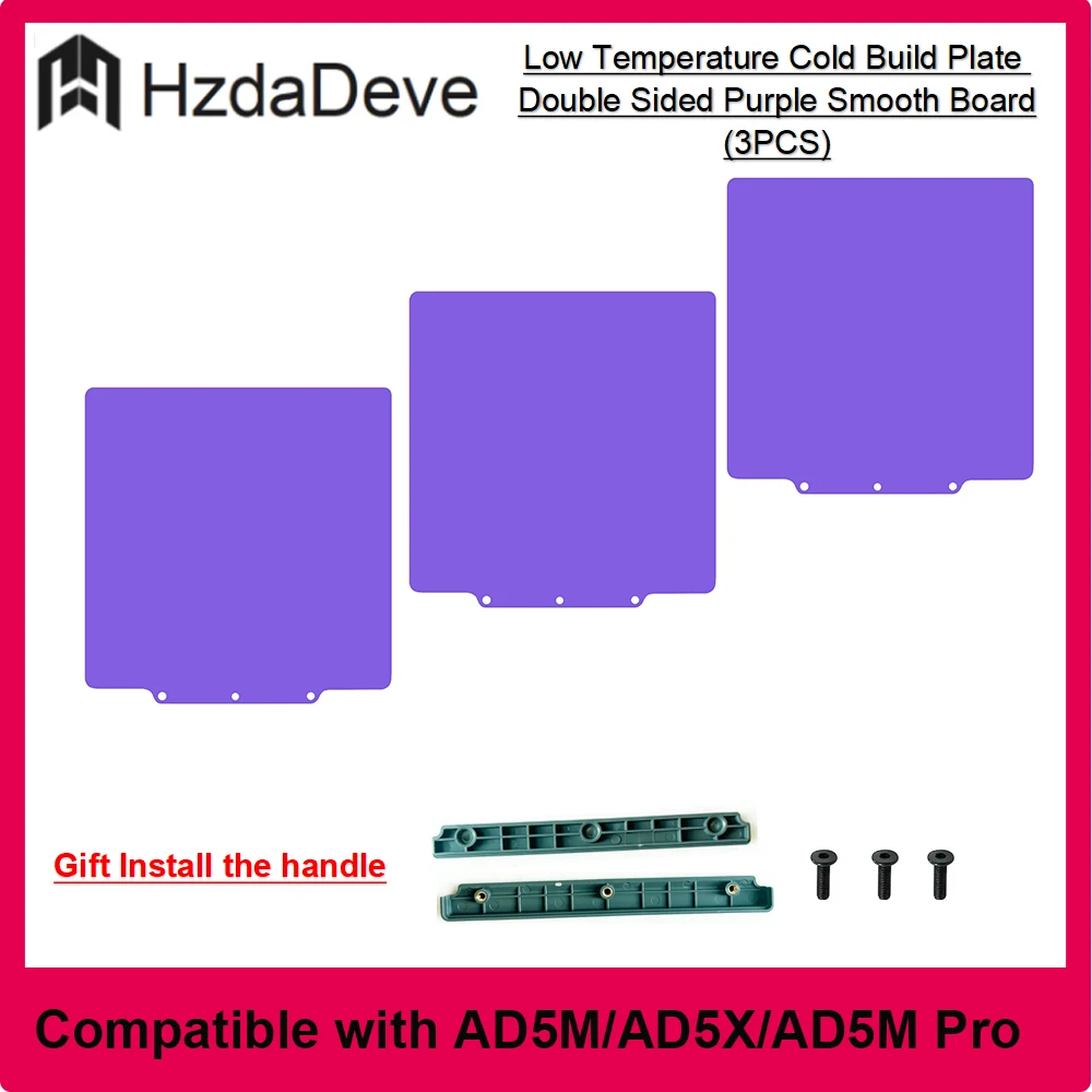 HzdaDeve Compatible with FLASHFORGE AD5X AD5M AD5M Pro Purple Cool Build Plate
HzdaDeve Compatible with FLASHFORGE AD5X AD5M AD5M Pro Purple Cool Build Plate