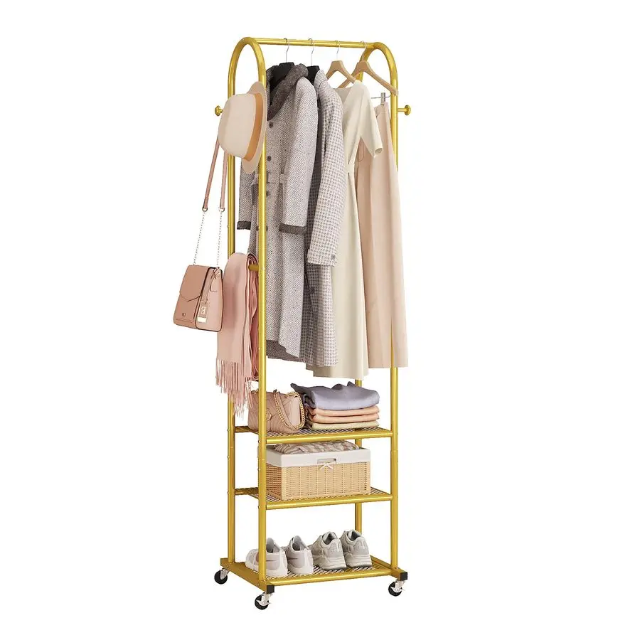 Hall Tree with Wheels and Hanging Hooks,HeavyDuty Metal Coat Rack with Shoe Shelves,3in1 Narrow Entryway Storage for Small Space
Hall Tree with Wheels and Hanging Hooks,HeavyDuty Metal Coat Rack with Shoe Shelves,3in1 Narrow Entryway Storage for Small Space