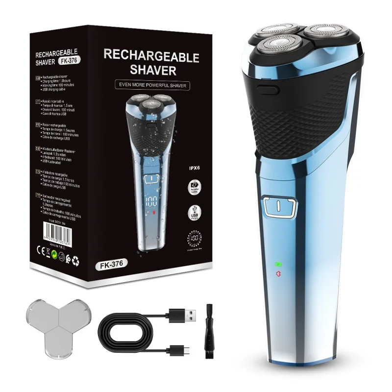 Floating triple-blade electric shaver, fully washableUSBFast-charging men's shaver
Floating triple-blade electric shaver, fully washableUSBFast-charging men's shaver