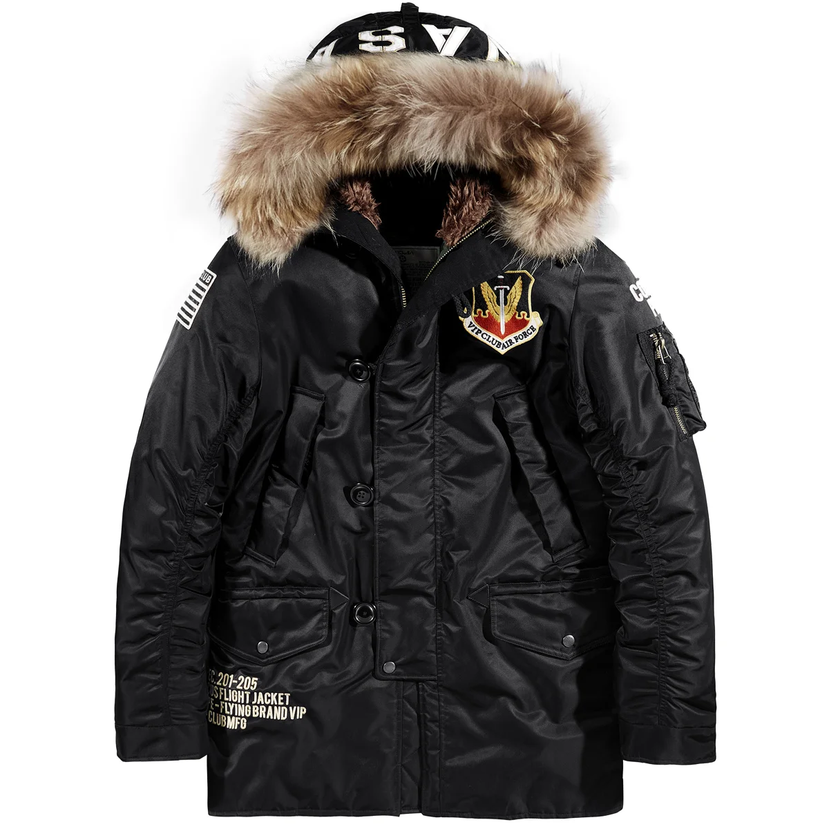 Мужская зимняя утепленная хлопковая куртка VIP большого размера, средней длины, с капюшоном и меховым воротником, теплая, в стиле N3B, рабочая одежда, модная, из хлопка
Мужская зимняя утепленная хлопковая куртка VIP большого размера, средней длины, с капюшоном и меховым воротником, теплая, в стиле N3B, рабочая одежда, модная, из хлопка