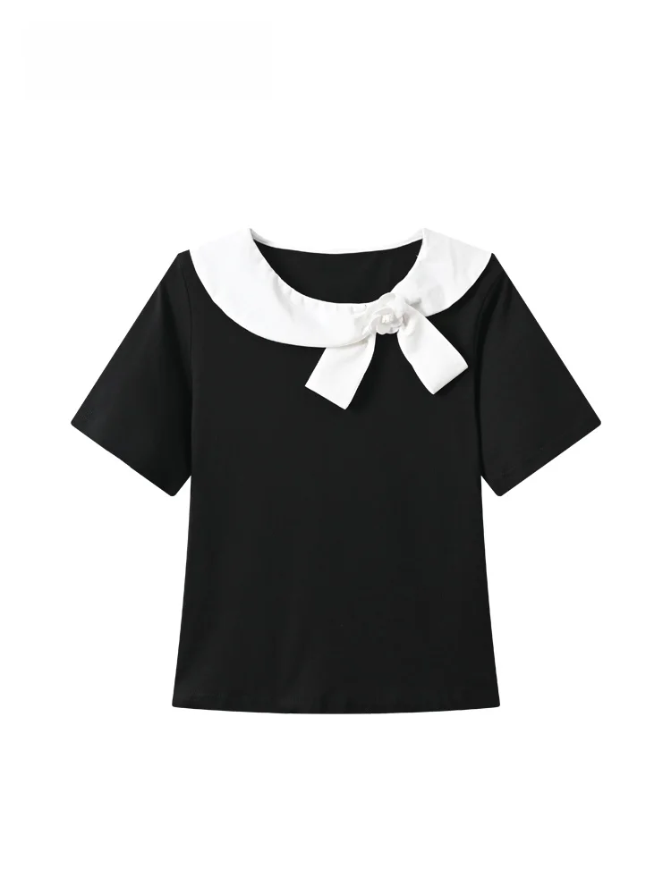 Summer New Style Large Size Women's T-shirt Short Sleeve Doll Collar Versatile Fashionable Casual Cotton Top for Plump Sister
Summer New Style Large Size Women's T-shirt Short Sleeve Doll Collar Versatile Fashionable Casual Cotton Top for Plump Sister
