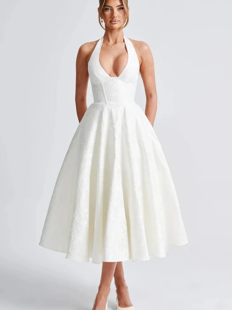 Sister Star Summer Women V-neck Neck Jacquard Senior Evening Dress Wholesale Temperament Sleeveless Backless Waisted Long Dress
Sister Star Summer Women V-neck Neck Jacquard Senior Evening Dress Wholesale Temperament Sleeveless Backless Waisted Long Dress