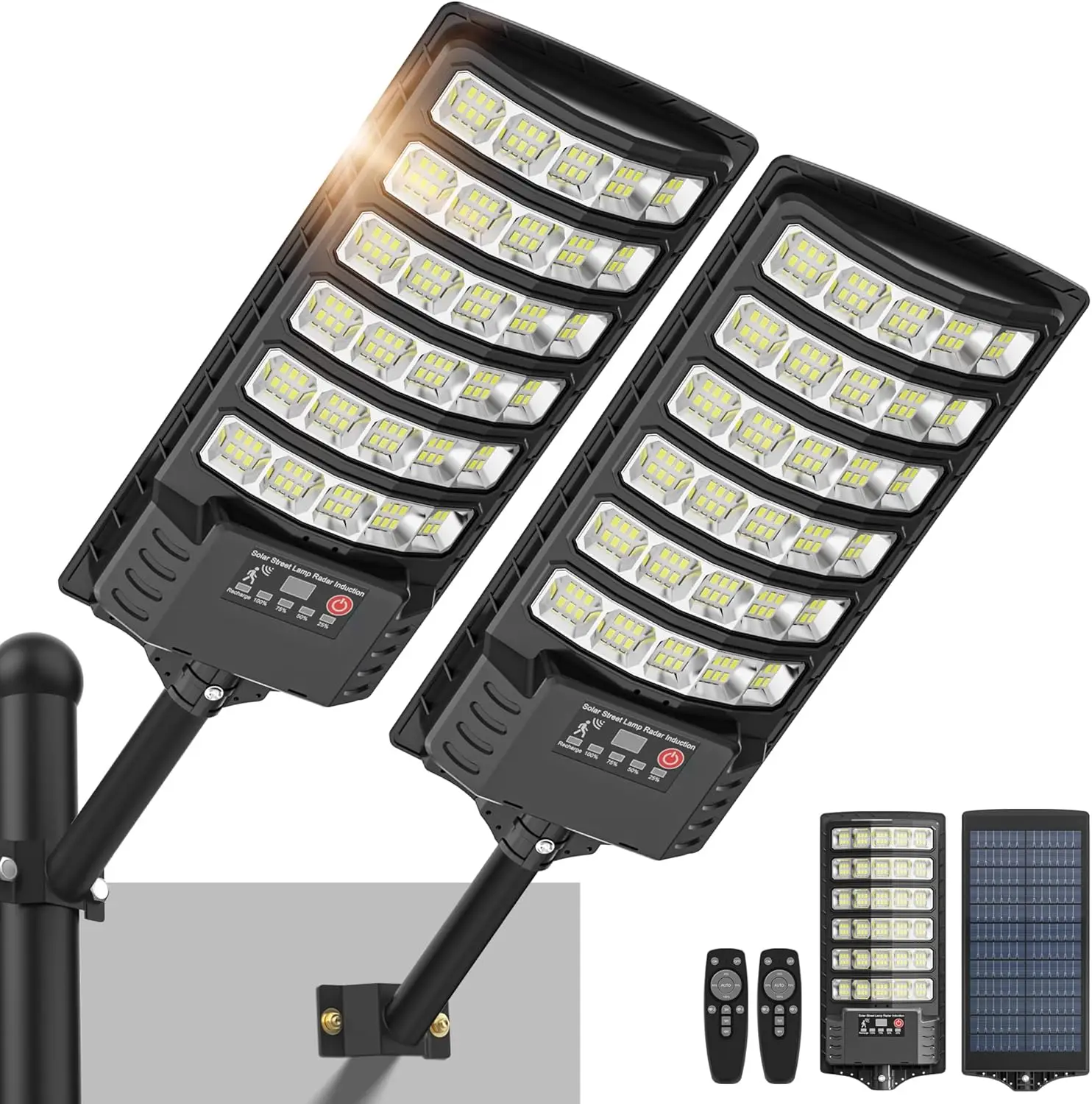 Solar Flood Lights Outdoor High Power Solar Street Security Parking Lot Light with Motion Sensor Dusk to Dawn For Garden Garages
Solar Flood Lights Outdoor High Power Solar Street Security Parking Lot Light with Motion Sensor Dusk to Dawn For Garden Garages