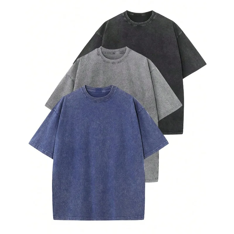 3 PCS Solid Color T-Shirts Fashion Retro Men's T-Shirts 230g Heavyweight Cotton Dropped Shoulder Design Unisex Short-Sleeve T-Shirts For All Seasons Casual Occasions Gift For Boyfriend 100% Pure Cotton Streetwear Designed For Young People Ideal
3 PCS Solid Color T-Shirts Fashion Retro Men's T-Shirts 230g Heavyweight Cotton Dropped Shoulder Design Unisex Short-Sleeve T-Shirts For All Seasons Casual Occasions Gift For Boyfriend 100% Pure Cotton Streetwear Designed For Young People Ideal