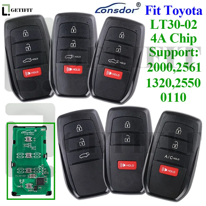 Smart Key Lonsdor LT30-02 for Toyota Allion Camry Corolla Levin Support 2000 2561 0110 1320 2550 4A Chip KH100+ K518 Remote Fob
Smart Key Lonsdor LT30-02 for Toyota Allion Camry Corolla Levin Support 2000 2561 0110 1320 2550 4A Chip KH100+ K518 Remote Fob