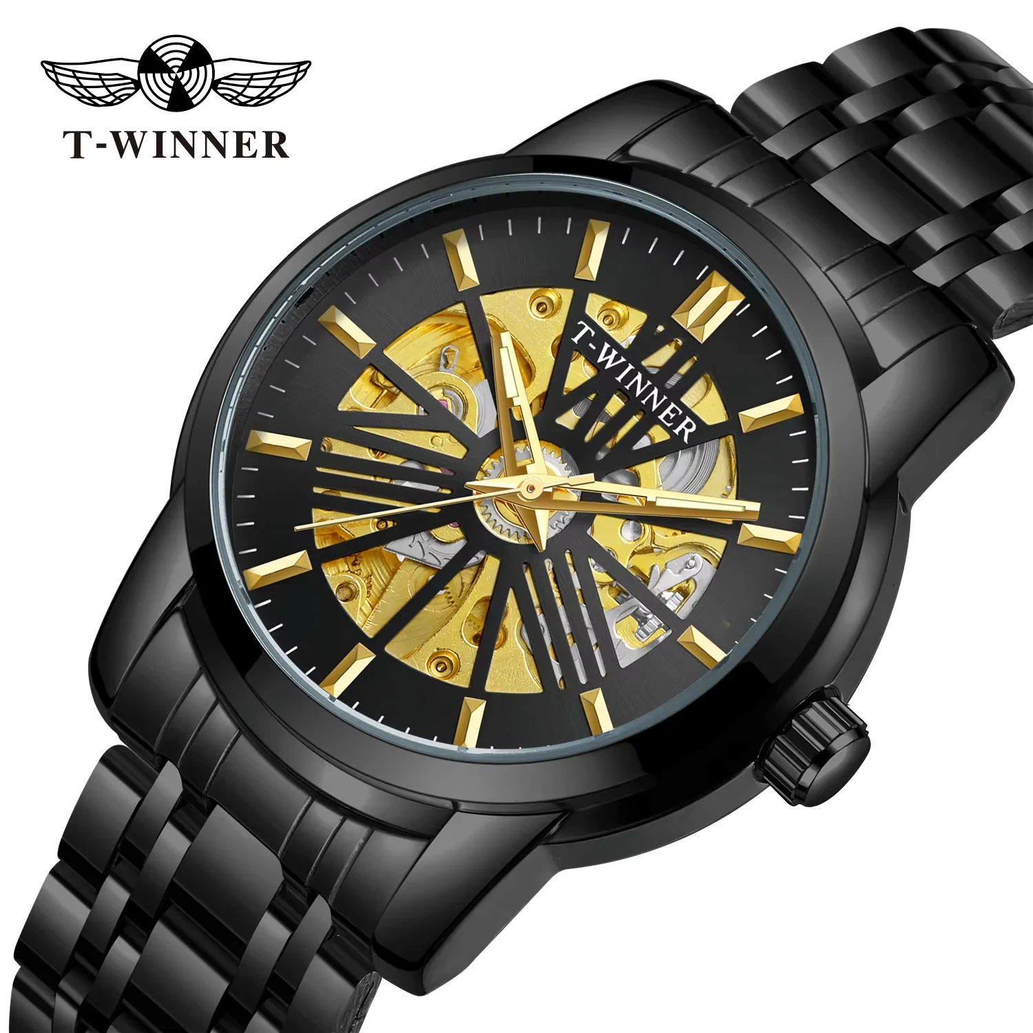 T-winner Hollow-out Mechanical Movement Automatic Mechanical Watch Round black steel band men's mechanical watch
T-winner Hollow-out Mechanical Movement Automatic Mechanical Watch Round black steel band men's mechanical watch