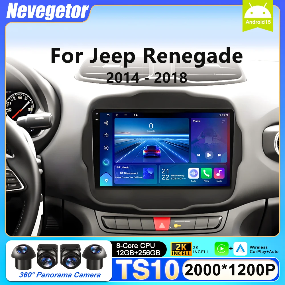 Android 16 Car Radio For Jeep Renegade 2014 - 2018 Android Auto Multimedia Video Player GPS Navigation 5G Wifi BT DSP Head Unit
Android 16 Car Radio For Jeep Renegade 2014 - 2018 Android Auto Multimedia Video Player GPS Navigation 5G Wifi BT DSP Head Unit