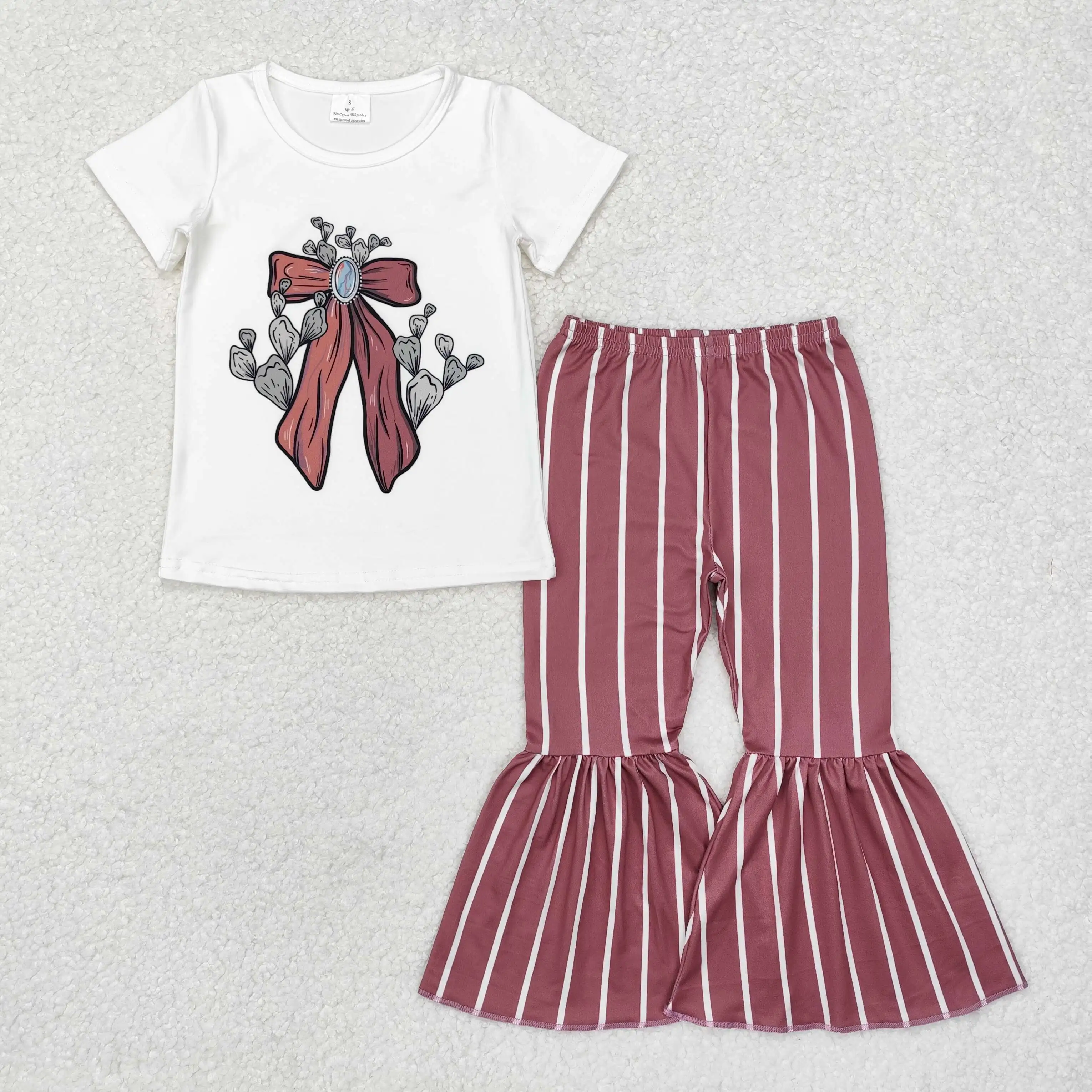baby girls sets GSPO1704 Cactus bow white short-sleeved brown striped trousers suit
baby girls sets GSPO1704 Cactus bow white short-sleeved brown striped trousers suit