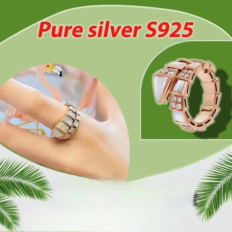 Advanced enamel diamond studded snake bone ring, pure silver S925, fashionable temperament ring, Serpenti Viper series
Advanced enamel diamond studded snake bone ring, pure silver S925, fashionable temperament ring, Serpenti Viper series