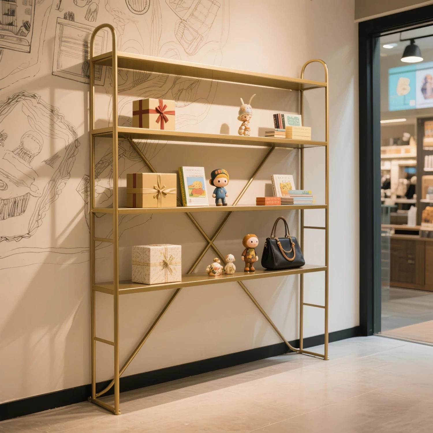 Shelf Nordic light luxury bookshelf multi-layer floor bag storage rack wrought iron gold porch manicure display shelf
Shelf Nordic light luxury bookshelf multi-layer floor bag storage rack wrought iron gold porch manicure display shelf