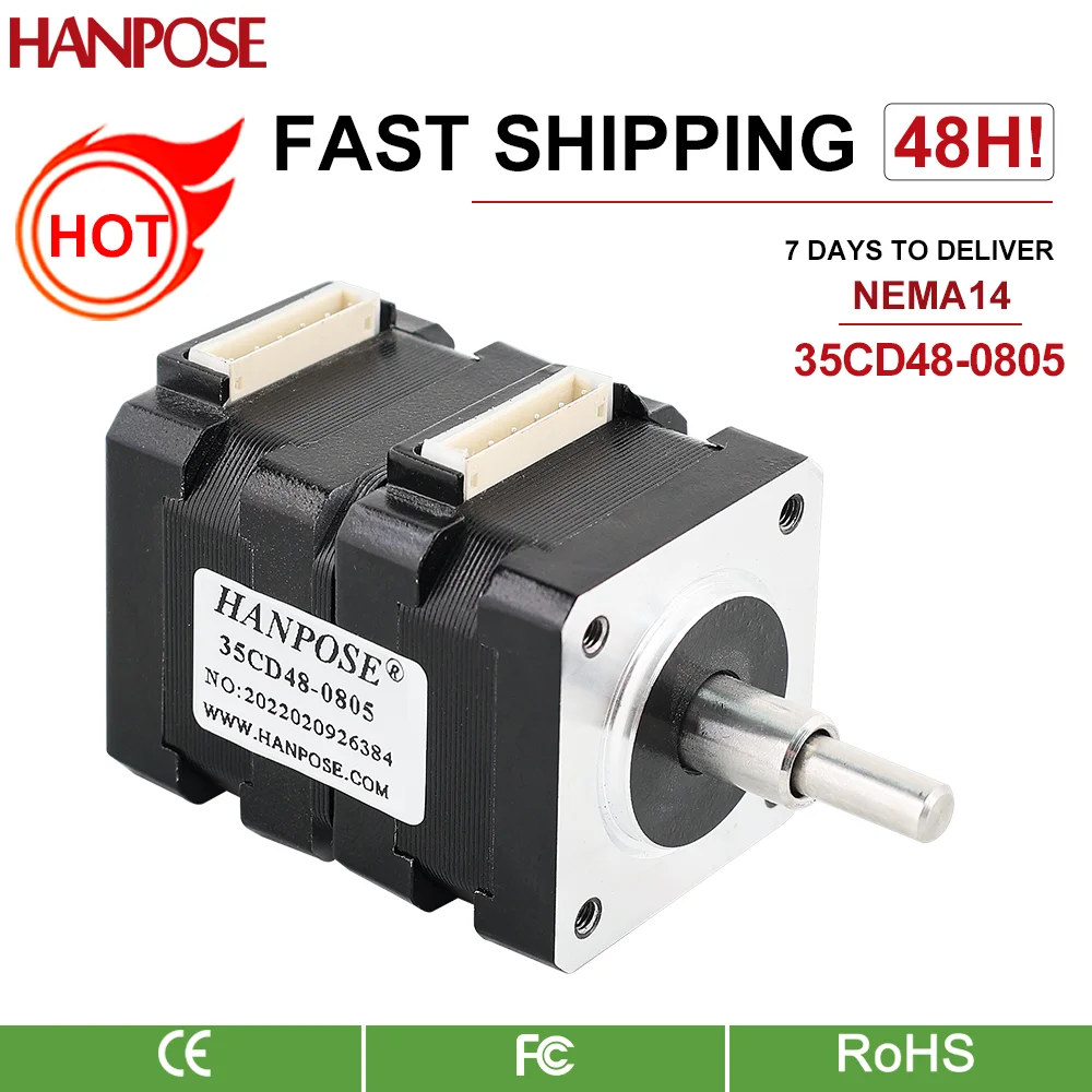 NAME14 Double layer stacked 35CD48-0805 0.45A 110mN.m stepper motor forward reverse automatic micro stepping motor for CNC
NAME14 Double layer stacked 35CD48-0805 0.45A 110mN.m stepper motor forward reverse automatic micro stepping motor for CNC