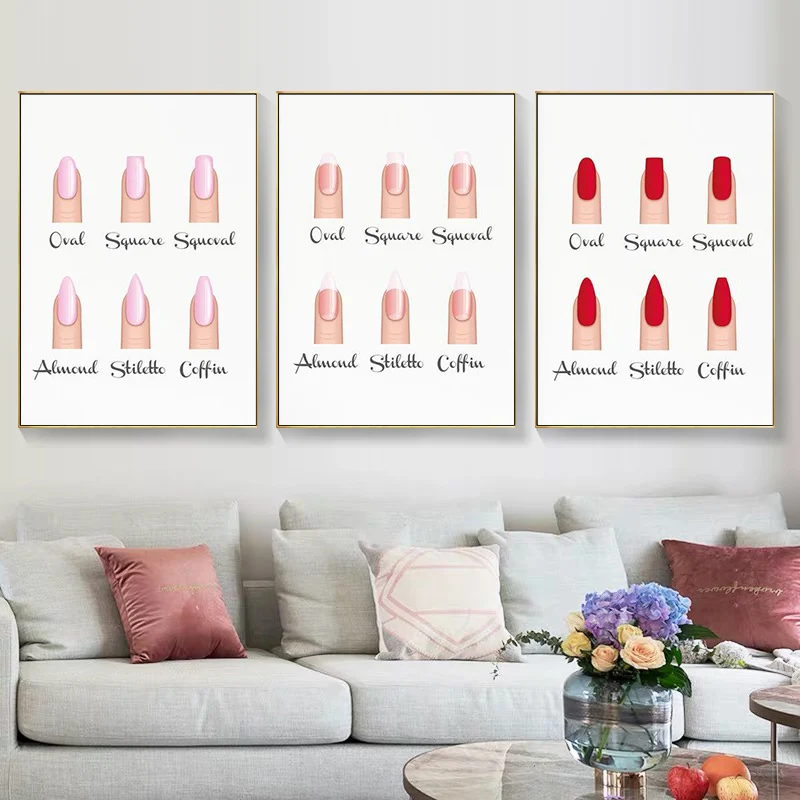 Nail Shapes Beauty Salon Makeup Gifts Posters Pictures Canvas Wall Art Decorative Home Decor Paintings Living Room Decoration
Nail Shapes Beauty Salon Makeup Gifts Posters Pictures Canvas Wall Art Decorative Home Decor Paintings Living Room Decoration
